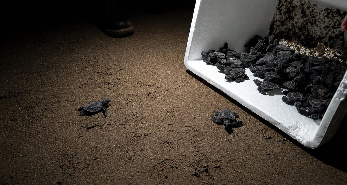 Coordinan Protección Civil y Profepa liberación de tortugas en costas de Coatzacoalcos