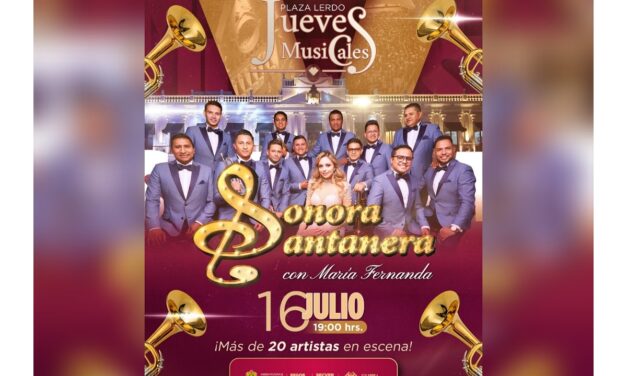 La Sonora Santanera con María Fernanda llega a los Jueves Musicales de Plaza Lerdo