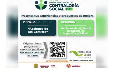 Abierta convocatoria para participar en el Premio Nacional de Contraloría Social 2026