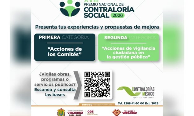Abierta convocatoria para participar en el Premio Nacional de Contraloría Social 2026
