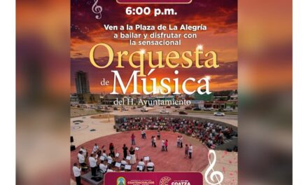 Invita Ayuntamiento de Coatzacoalcos a disfrutar de la Orquesta Municipal en la Plaza de La Alegría