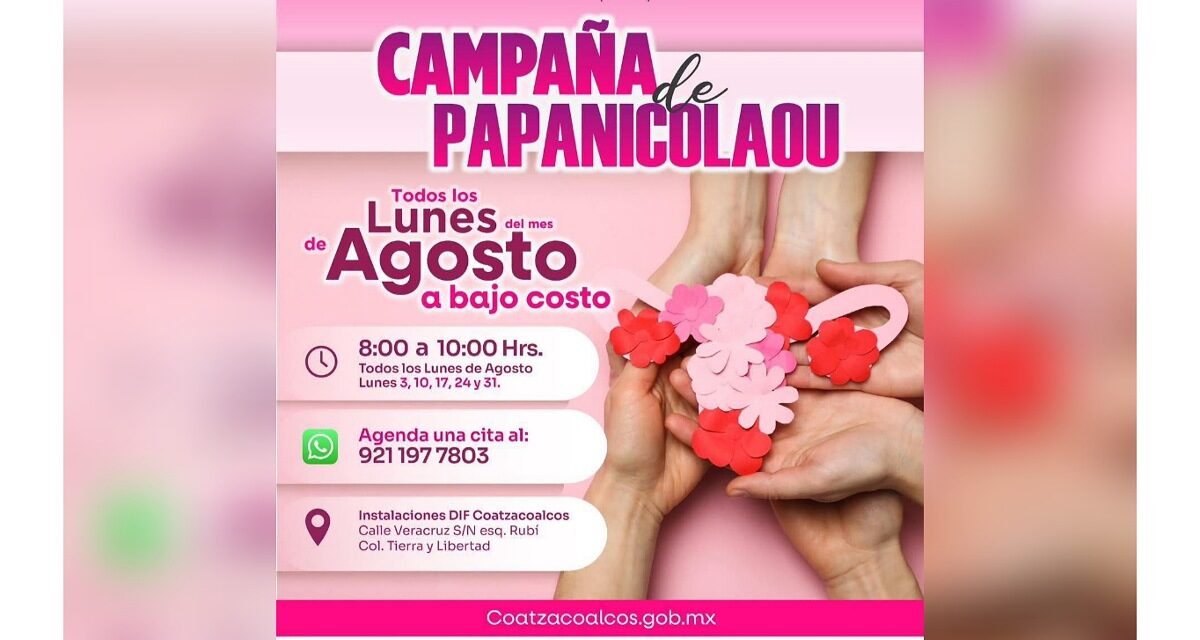 Acerca DIF Coatzacoalcos estudios de Papanicolaou todos los lunes de agosto
