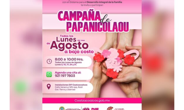 Acerca DIF Coatzacoalcos estudios de Papanicolaou todos los lunes de agosto