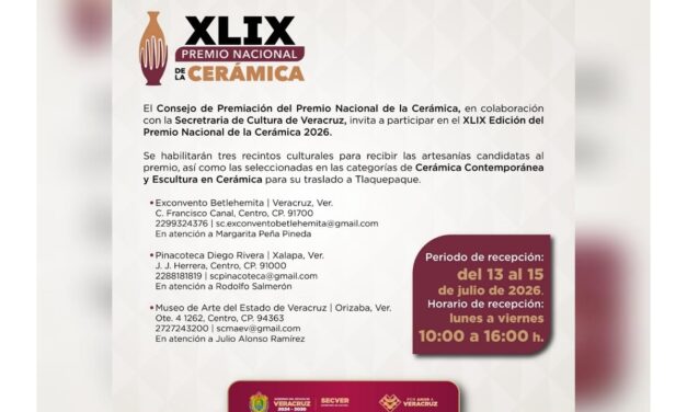 SECVER habilita tres sedes para recibir obras participantes del Premio Nacional de Cerámica