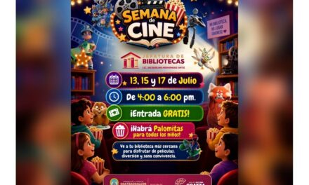 Brindarán bibliotecas de Coatzacoalcos Semana de Cine gratuita a niñas y niños durante julio