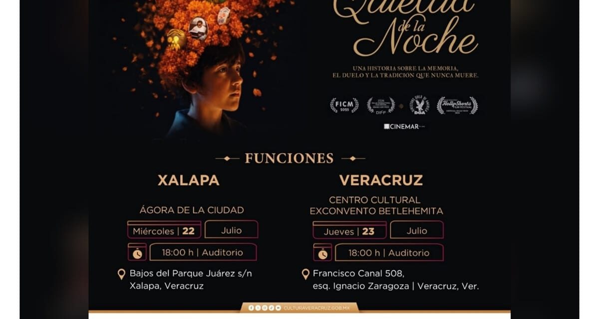 Invita SECVER al estreno del cortometraje En la quietud de la noche en Xalapa y Veracruz
