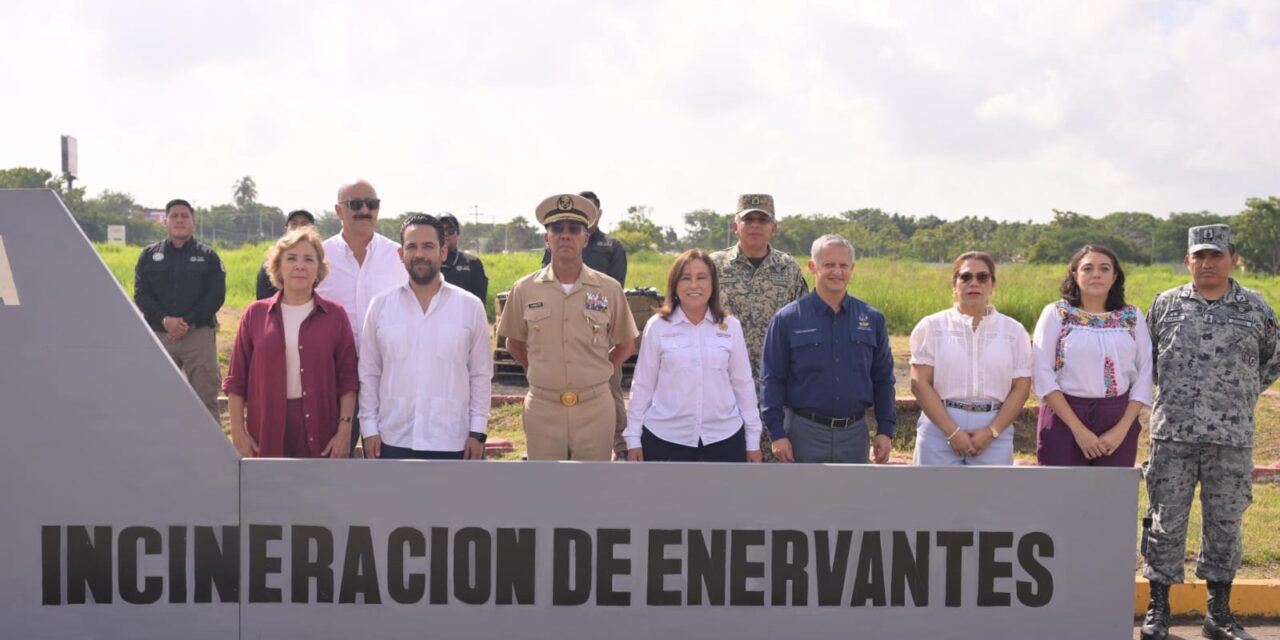 Encabeza Gobernadora destrucción de casi 800 kilos de drogas aseguradas en Veracruz