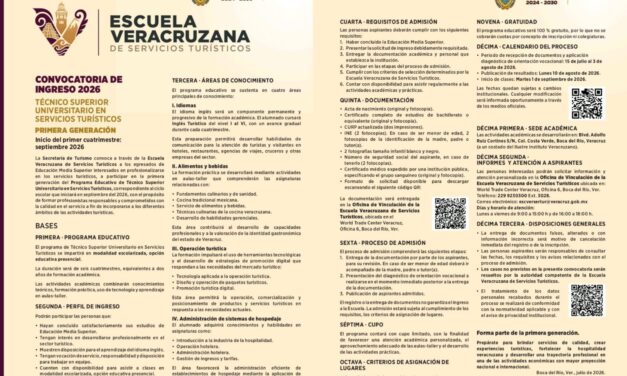 Escuela de Servicios Turísticos mantiene abierta convocatoria de ingreso