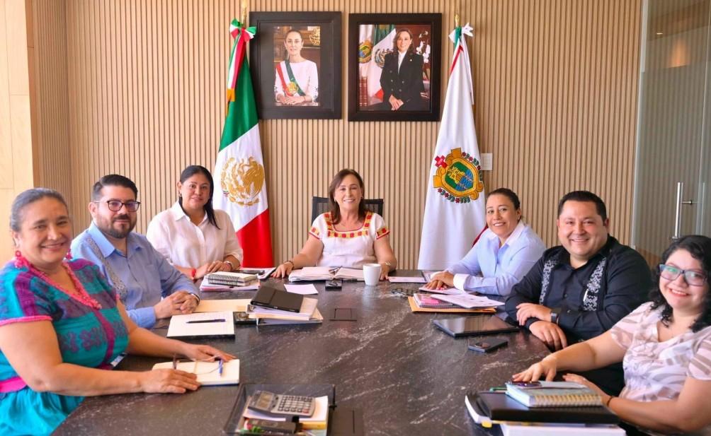 Revisan gobernadora Rocío Nahle y titular de SEV Raquel Bonilla programa de entrega de libros del nuevo ciclo escolar