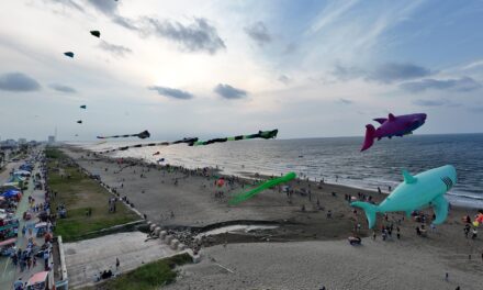 Papalotes gigantes llenan de color el cielo de Coatzacoalcos en el Festival del Mar