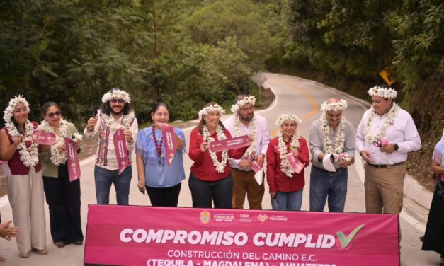 Rocío Nahle entrega tramo Tequila-Magdalena-Ahuatepec en beneficio de 25 comunidades de la sierra de Zongolica