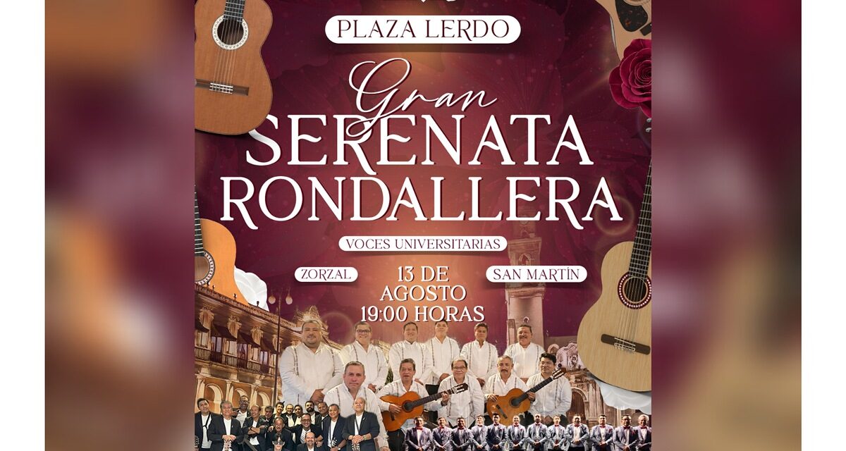 Gran Serenata Rondallera llenará de música y tradición la Plaza Lerdo