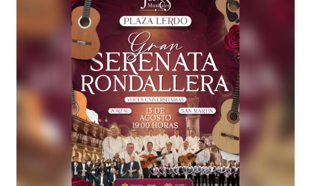 Gran Serenata Rondallera llenará de música y tradición la Plaza Lerdo