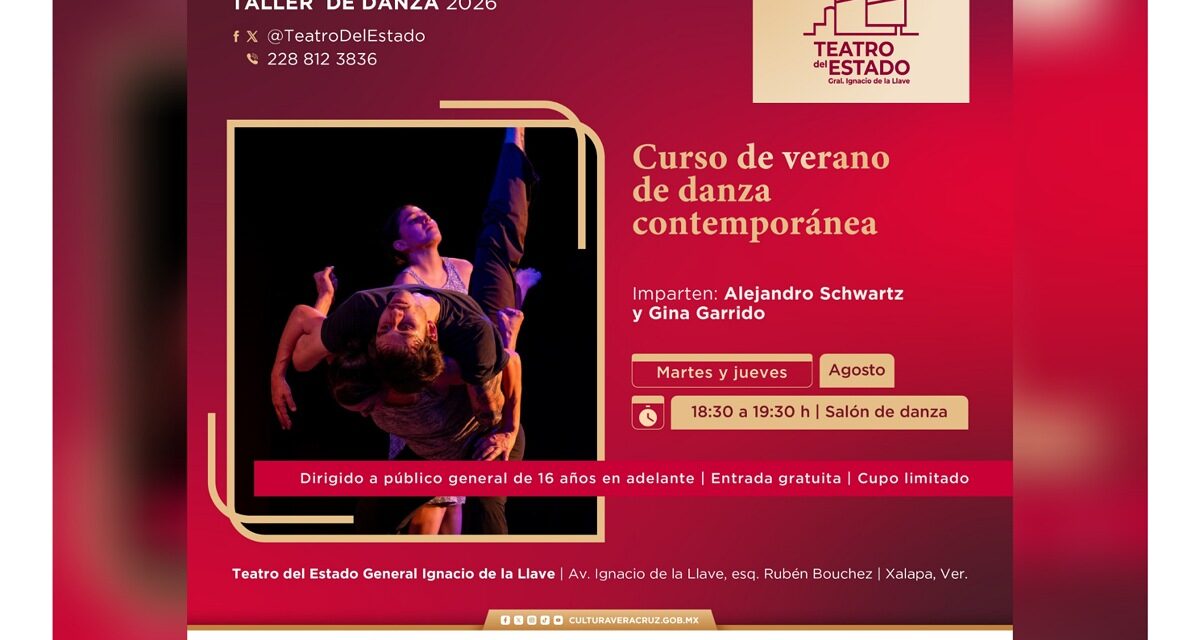 Abre la SECVER curso de verano de danza contemporánea en el Teatro del Estado