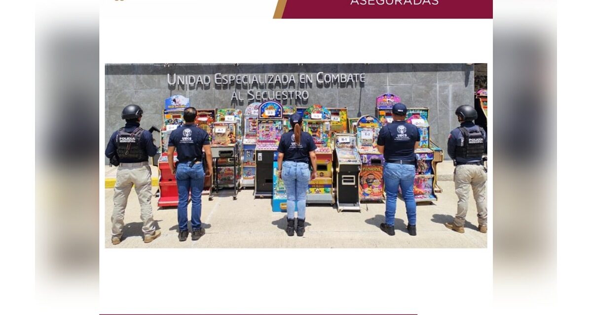 Seis establecimientos de Xalapa son intervenidos; UECS asegura 18 máquinas tragamonedas