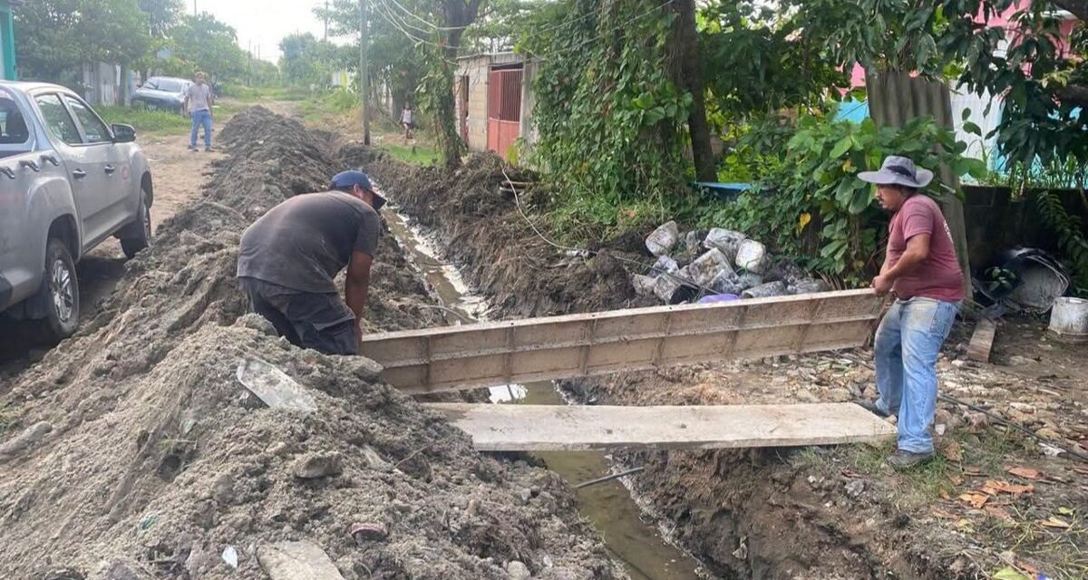Avanzan obras de drenaje pluvial para evitar encharcamientos en la colonia Doroteo Arango