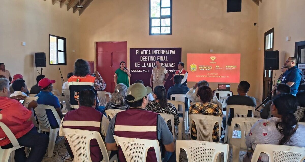 Sostiene Ayuntamiento de Coatzacoalcos reunión informativa con llanteros y talacheros para el manejo adecuado de neumáticos