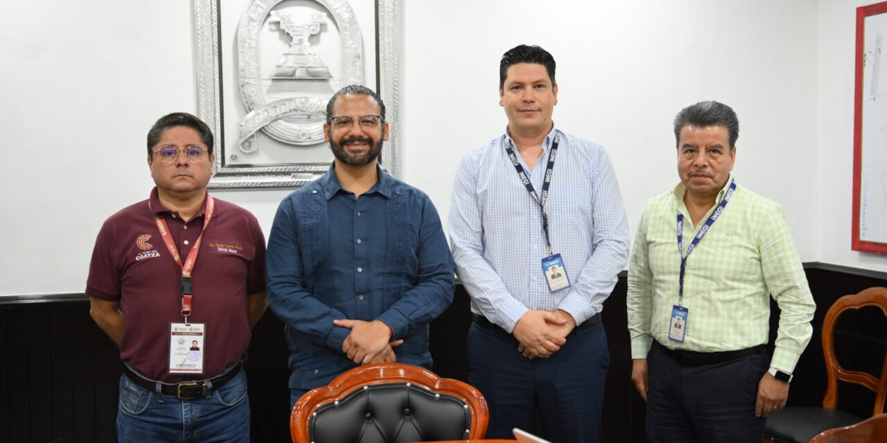 Fortalecen Gobierno de Coatzacoalcos e INEGI colaboración para impulsar el desarrollo municipal