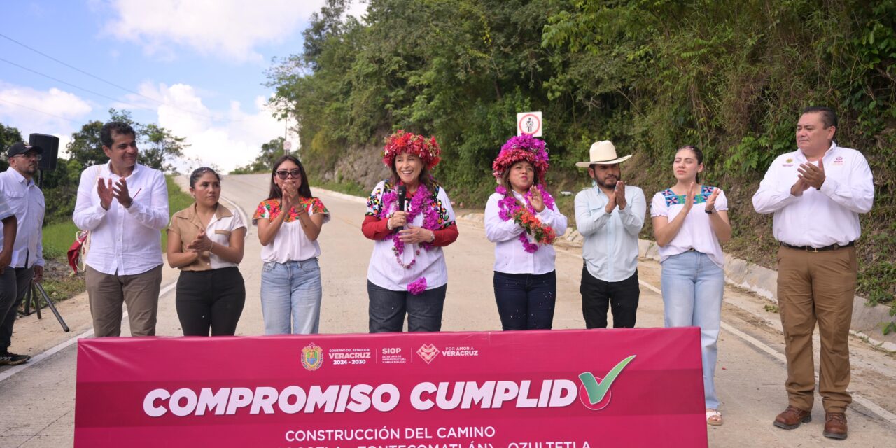 Cumple Rocío Nahle con la Huasteca; inaugura tramo en Huayacocotla – Zontecomatlán