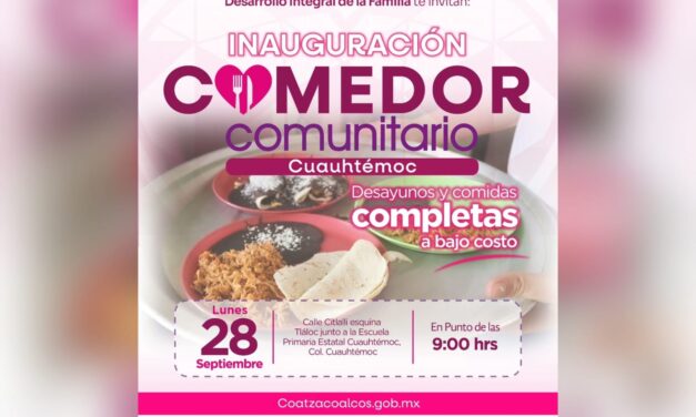 Fortalecen alimentación de las familias con apertura del sexto Comedor Comunitario