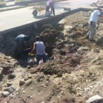 Atienden daños en tuberías de la calle Javier Anaya en Coatzacoalcos