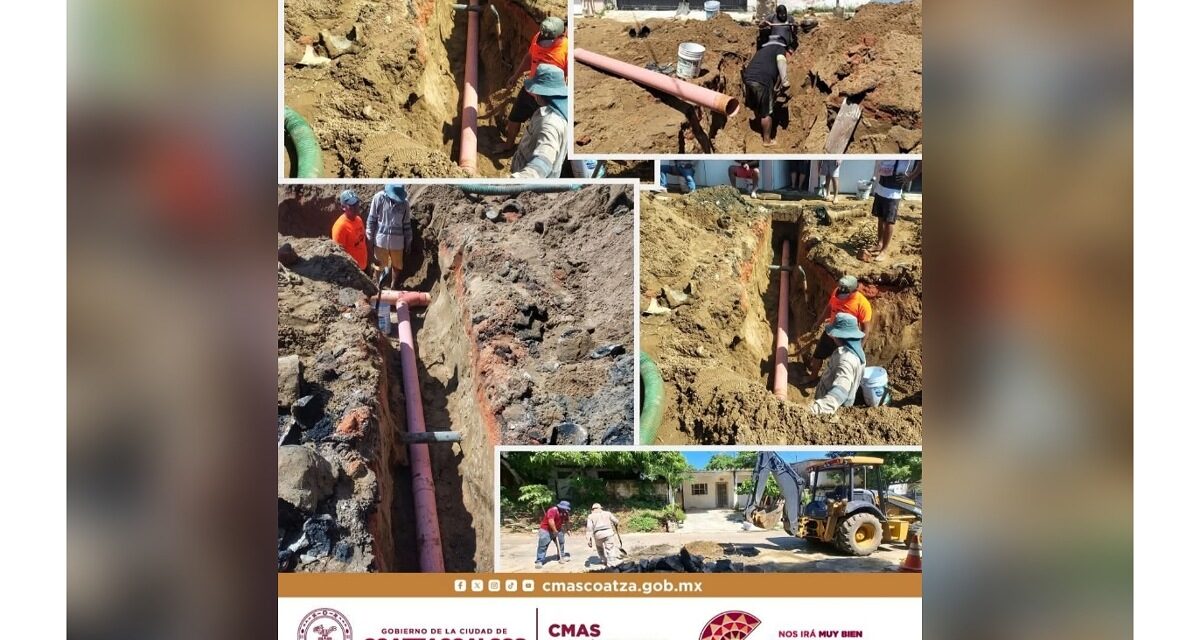 CMAS rehabilita red de drenaje sanitario en varios sectores de Coatzacoalcos