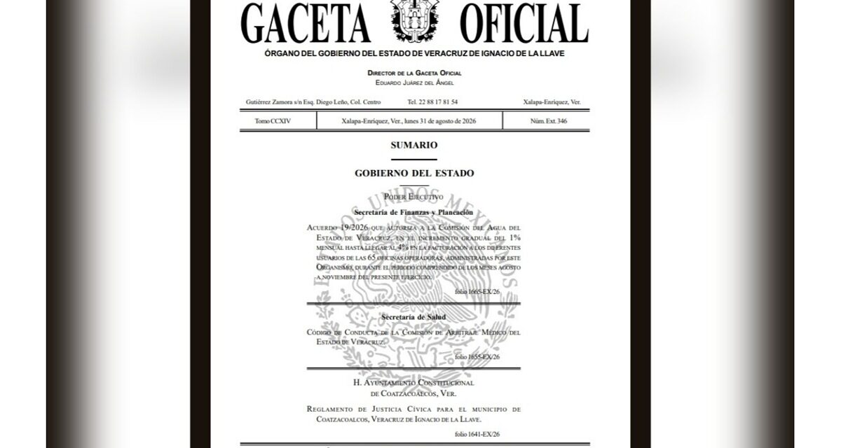 Publican Reglamento de Justicia Cívica de Coatzacoalcos en la Gaceta Oficial de Veracruz