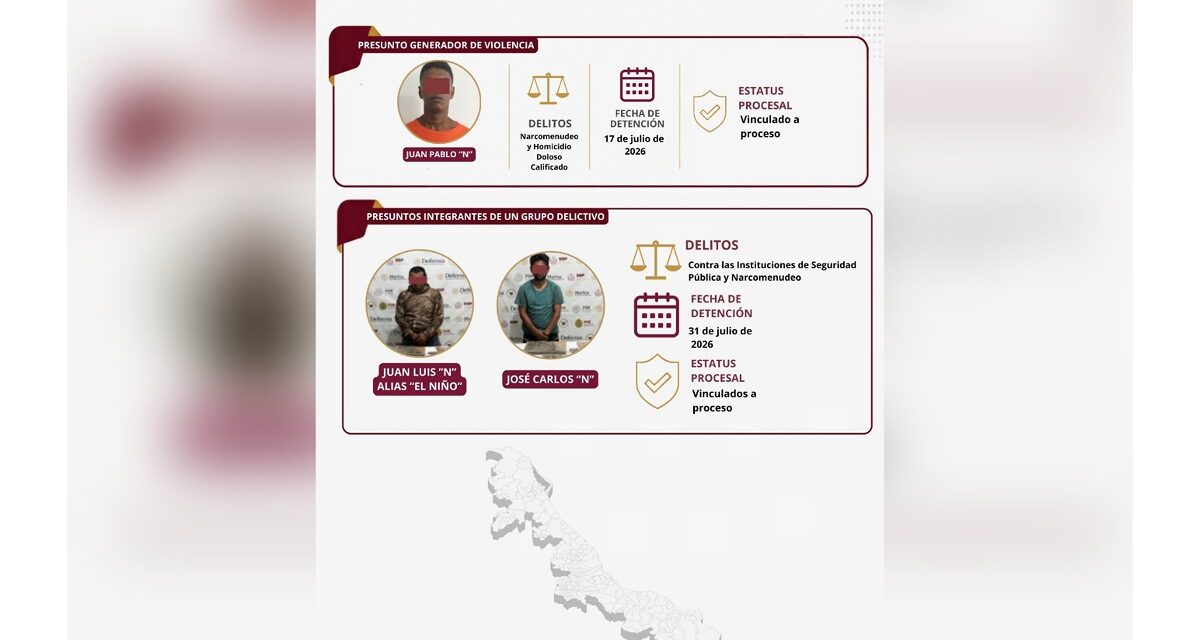 Cero Impunidad en Veracruz: Investigaciones de campo y gabinete en la región de Los Tuxtlas derivan en vinculaciones a proceso clave contra presuntos generadores de violencia e integrantes de un grupo delictivo.