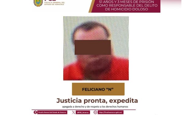 Pena de 51 años de prisión por homicidio en Las Choapas, encabeza las 80 sentencias logradas en una semana tras trabajo ministerial