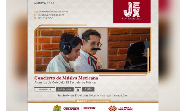 Cubículo 25 realizará recital musical en el Jardín de las Esculturas de Xalapa