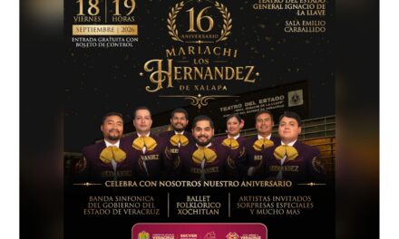 Invita la SECVER a celebrar el 16° Aniversario del Mariachi Los Hernández de Xalapa