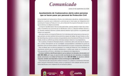 Ayuntamiento de Coatzacoalcos alerta sobre personas que se hacen pasar por personal de Protección Civil
