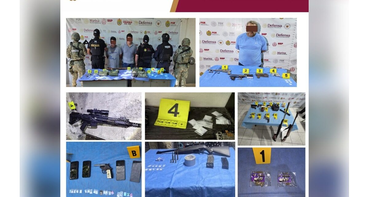 49 cateos en 28 municipios de Veracruz dejan 47 detenidos e indicios asegurados en acciones contundentes contra el delito