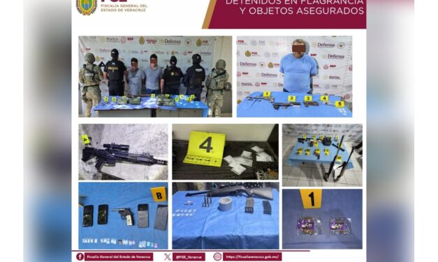 49 cateos en 28 municipios de Veracruz dejan 47 detenidos e indicios asegurados en acciones contundentes contra el delito