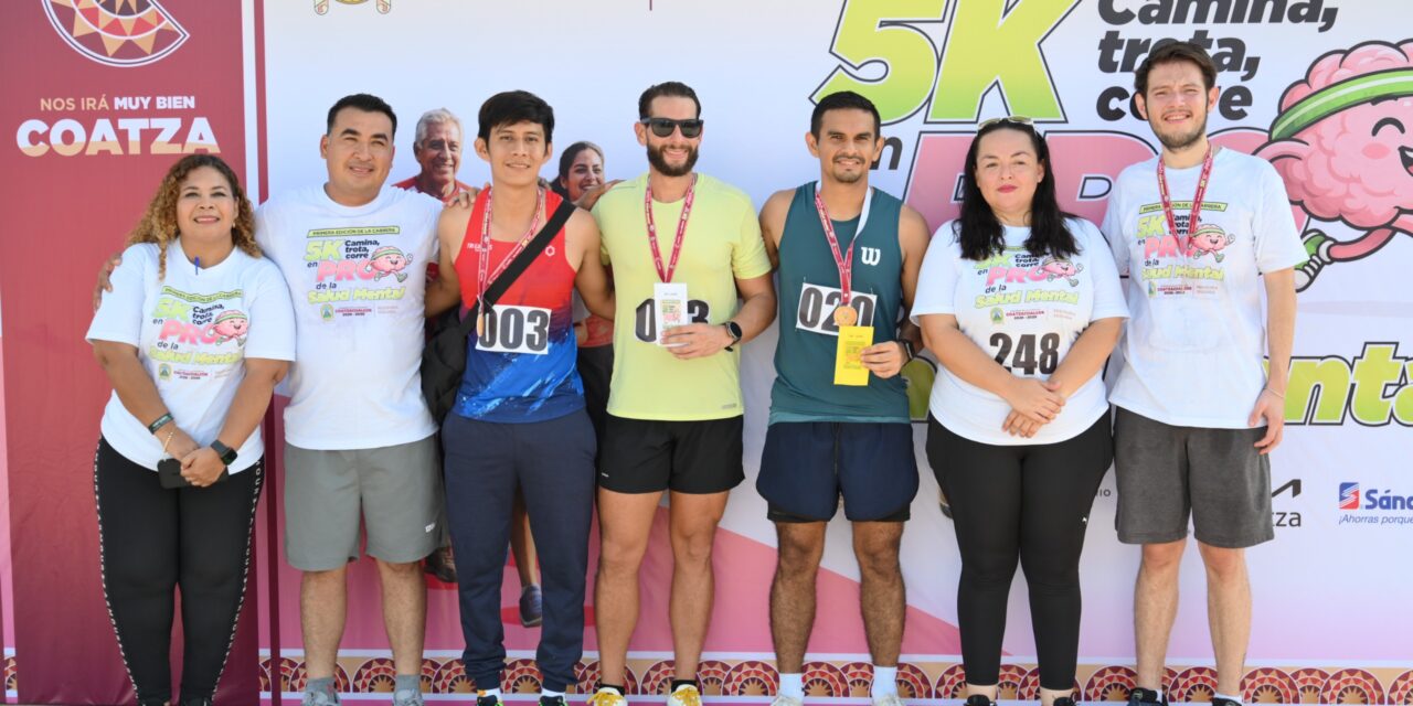 Reúne carrera 5K a 400 participantes en favor de la salud mental en Coatzacoalcos