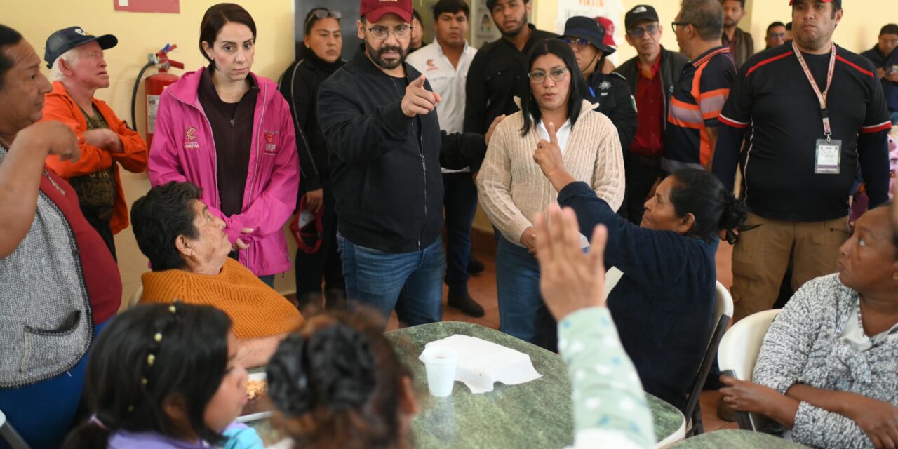 Pedro Miguel Rosaldo García supervisa albergues; brindan atención a personas afectadas por Frente Frío 2
