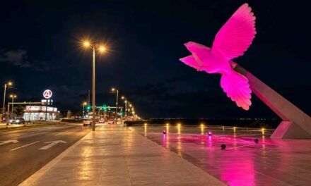 Coatzacoalcos se ilumina de rosa durante octubre para promover la concientización sobre el cáncer de mama