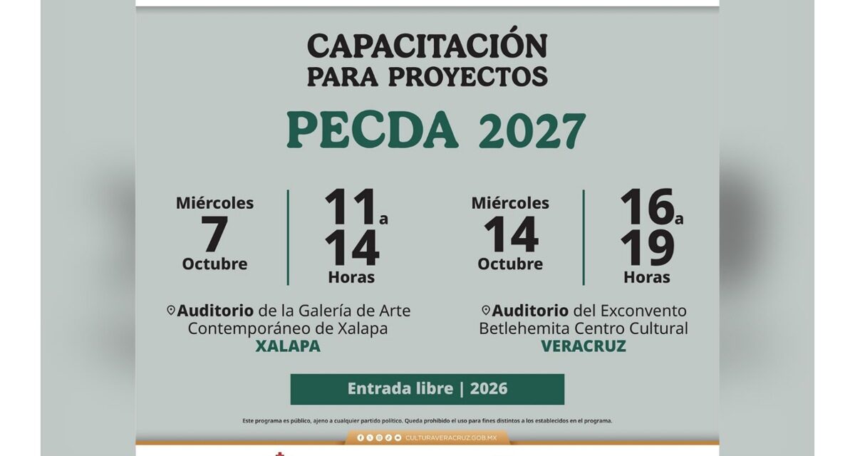 SECVER orientará a la comunidad artística para la elaboración de proyectos PECDA 2027