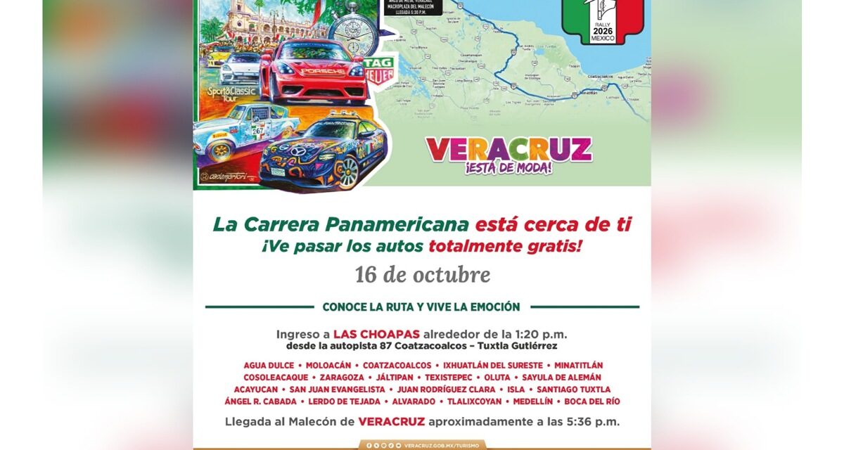 Veracruz y Xalapa, puntos clave de la Carrera Panamericana