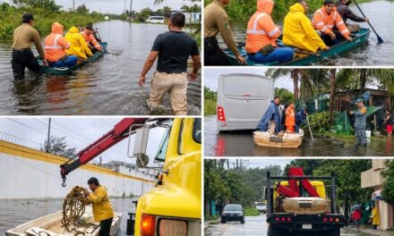 Evacuan a vecinos en zonas de alto riesgo en Coatzacoalcos por ascenso en niveles de agua