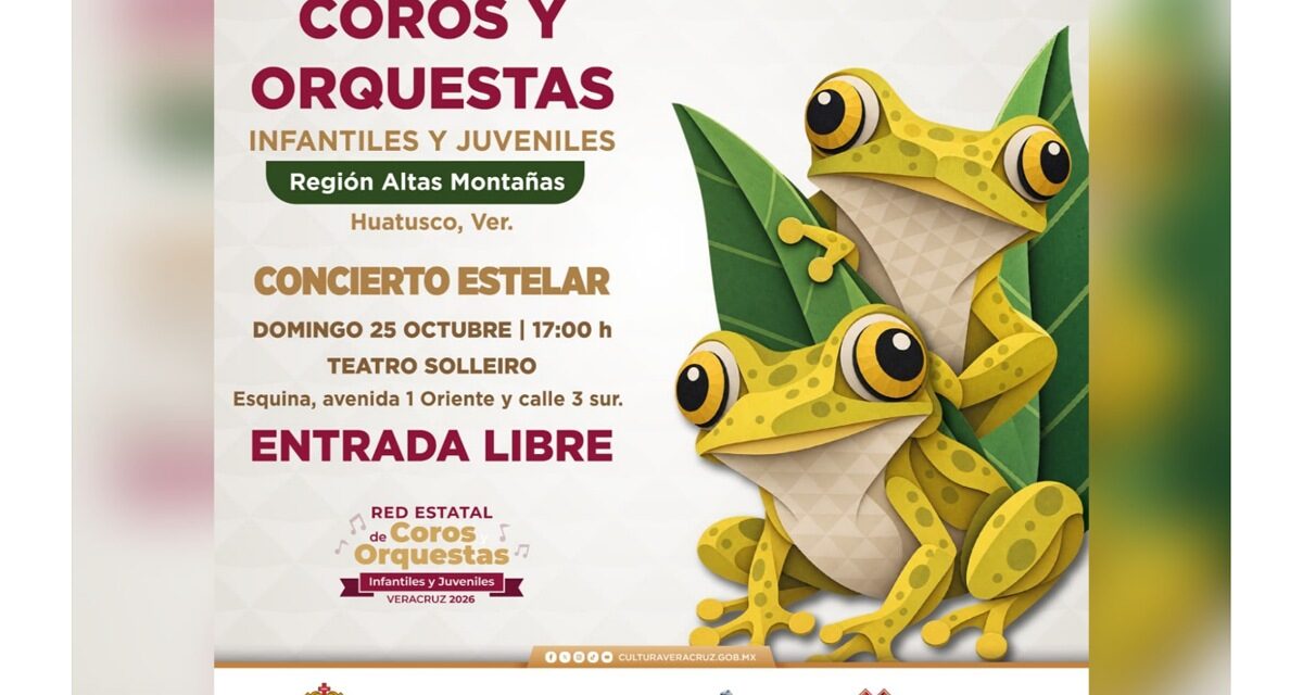 Huatusco, sede del Encuentro de Coros y Orquestas Infantiles y JuvenilesAgrupaciones participantes pertenecen a programa de SECVER