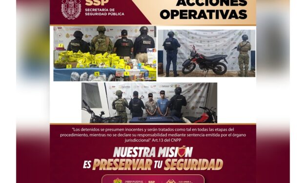 Aprehenden a 38 personas y decomisan más de 200 dosis de sustancias ilícitas: SSP