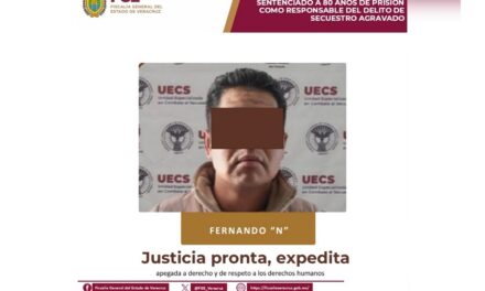 Pena de 80 años de prisión en contra de secuestrador en Xalapa