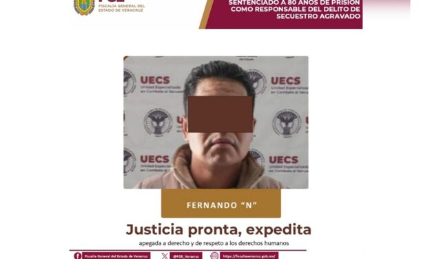 Pena de 80 años de prisión en contra de secuestrador en Xalapa