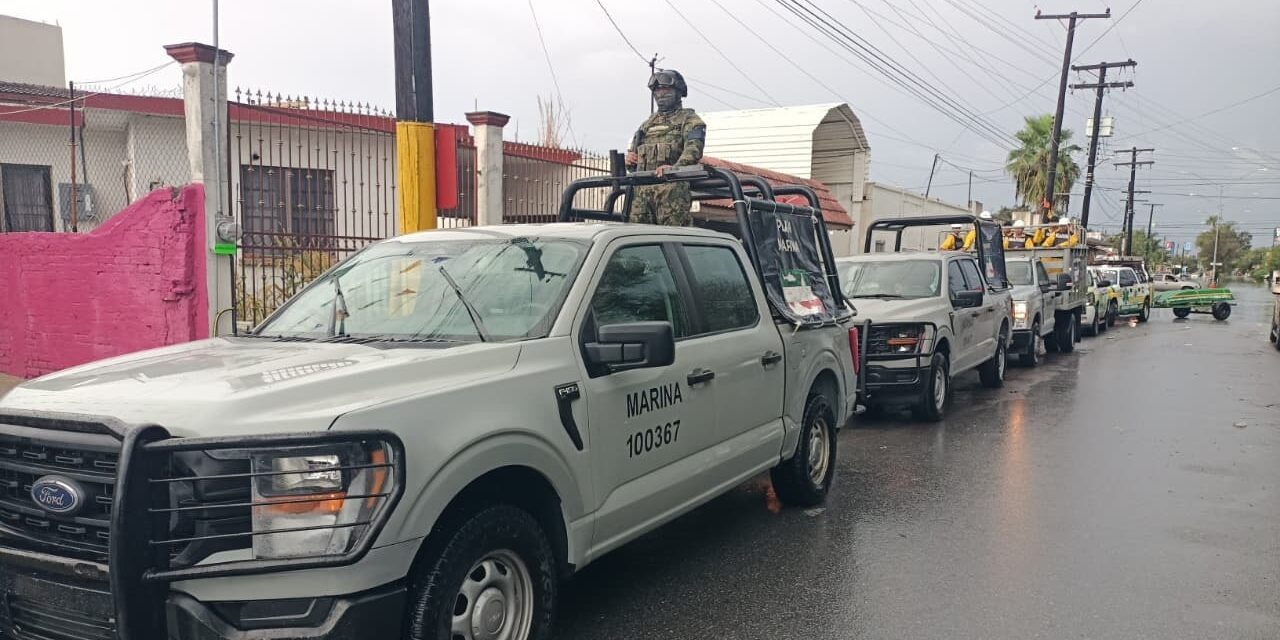 Se activa Plan Marina en su Fase de Prevención por fuertes lluvias e inundaciones en la Ciudad de Matamoros Tamps