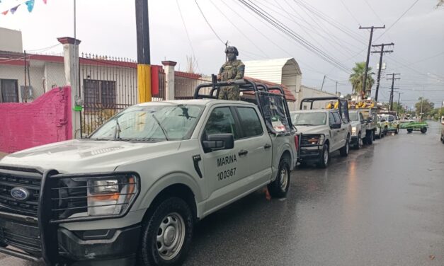 Se activa Plan Marina en su Fase de Prevención por fuertes lluvias e inundaciones en la Ciudad de Matamoros Tamps