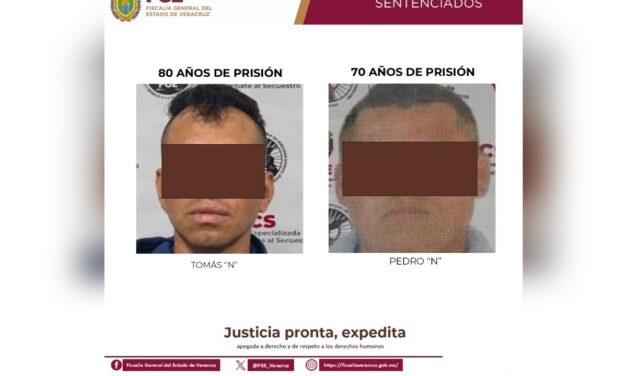 Justicia en Tlapacoyan y Amatlán de los Reyes; dos responsables de secuestro agravado reciben condenas de 80 y 70 años de prisión