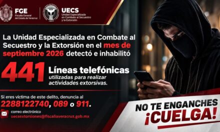 Durante septiembre, se inhabilitan 441 líneas telefónicas relacionadas con extorsiones en Veracruz