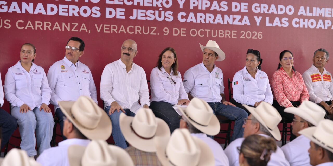 Entrega Rocío Nahle dos centros de acopio lechero y pipas para productores del sur de Veracruz