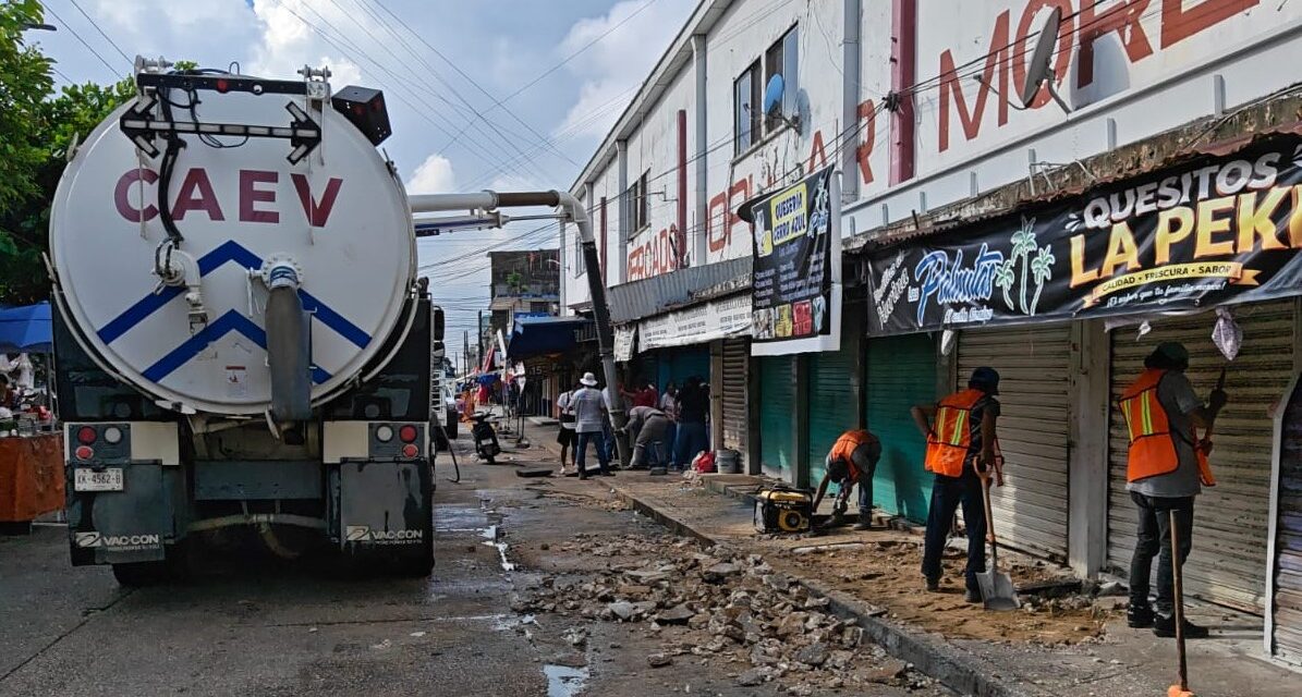 Arranca rehabilitación de banquetas del Mercado Morelos para mejorar la movilidad y seguridad de peatones